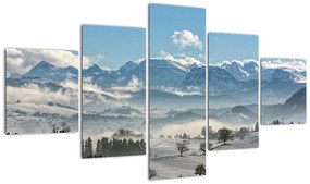 Obraz ośnieżonych gór (125x70 cm)