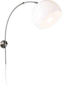 Inteligentna Ścienna Lampa Łukowa Stalowa z Białym Kloszem z WiFi G125 - Bow