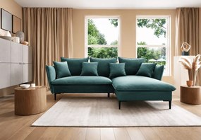 Narożnik Kaspian rozkładany z pojemnikiem na pościel funkcja spania 224x139 cm nowoczesny sofa rogowa