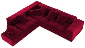 Czerwony aksamitny narożnik (róg zmienny) Rome Velvet – Cosmopolitan Design