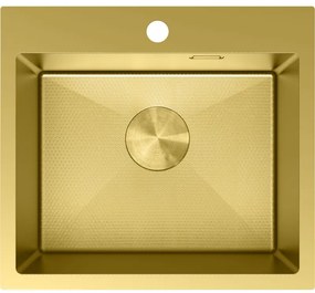 Mexen Solix zlewozmywak stalowy 1-komorowy 500 x 450 mm, złoty HC - 6402501000-55HC
