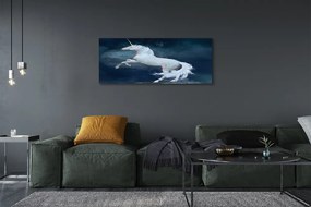 Duży obraz na płótnie Jednorożec, Planety i Niebo