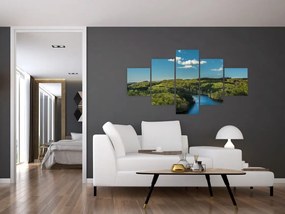 Obraz - Jezioro w lesie (125x70 cm)