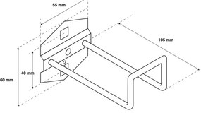 Podwójny hak zamknięty 105 mm