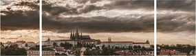 Obraz Zamku Praskiego o zmierzchu (170x50 cm)
