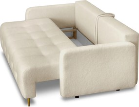 Sofa z Funkcją Spania SEUL Rozkładana Dwuosobowa Beżowa Boucle Nowoczesna