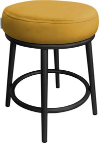 Taboret Ben tkanina Welur stelaż metalowy STOŁEK LOFT : Kolor Stelaża - Czarny , Kolor tkaniny - VELVET - MG15, Typ tkaniny - Velvet
