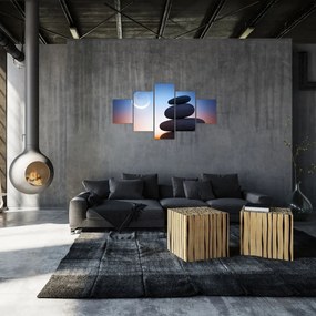 Obraz ułożonych kamieni jeden na drugim (125x70 cm)