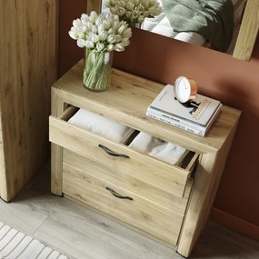 Komoda z Szufladami Drewniana do Salonu COVE 96 cm Dąb navarra Loft