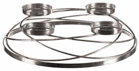 Świecznik adwentowy Koła, srebrny, metal, śr. 35 cm
