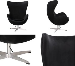 Designerski fotel uszak Jajo Velvet na srebrnej podstawie, insp. Egg