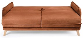 Pomarańczowa sztruksowa rozkładana sofa 218 cm Tori – Bonami Selection