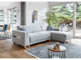 Jasnoszary rozkładany/ze schowkiem narożnik Classy Sophie – Miuform