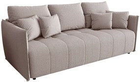 Jasnobeżowa tapicerowana sofa rozkładana E1-W40