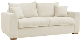 Kremowa sztruksowa rozkładana sofa 225 cm Augustin – Bobochic Paris
