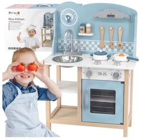 Viga polarb drewniana kuchnia z akcesoriami silver - blue