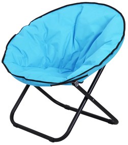 Outsunny Krzesło Składane Kempingowe Ogrodowe Metal Tkanina Oxford Niebieskie 80x80x75cm | Aosom PL