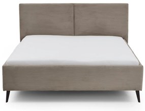 Szarobrązowe tapicerowane łóżko dwuosobowe bez stelaża 180x200 cm Lando – Meise Möbel