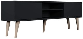 Czarna szafka RTV na nóżkach - Dubby 5X 160 cm