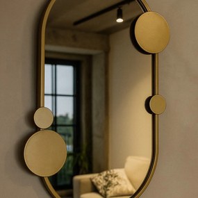 Lustro ścienne SAANA z geometrycznymi zdobieniami, 50 x 76 cm