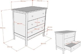 Beżowa komoda dziecięca z przewijakiem 89x90x55 cm Swingo – Vipack