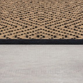 Czarno-naturalny chodnik na schody z juty 60x600 cm Diamond – Flair Rugs