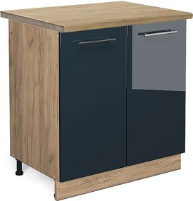 Szafka pod zlew ciemnoniebieski wysoki połysk 80x60x82 fame-line