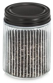 Słoik z metalową pokrywką KITCHEN ESSENTIALS, ryflowane szkło