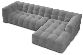 Szary aksamitny narożnik Windsor &amp; Co Sofas Vesta, prawostronny