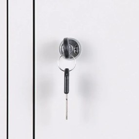 Szafka skrytkowa S3, 3 schowki, 1800 x 380 x 450 mm, demontaż, zamek cylindryczny, drzwi szare