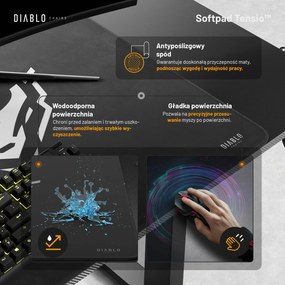 Biurko z regulacją wysokości Diablo X-Tensio 1100 czarne