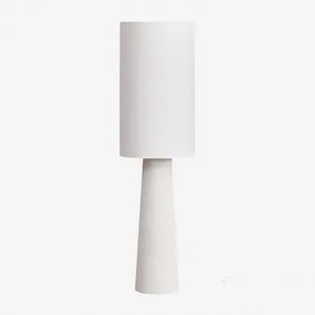 Lampa Stojąca Z Lnu I Włókna Szklanego Loana Distressed White - Sklum