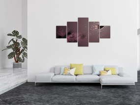 Obraz kwiatu z motylem (125x70 cm)