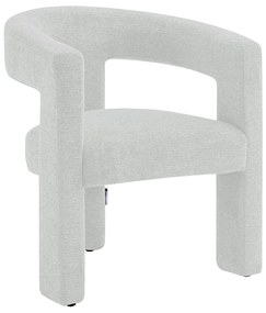 Fotel z białej tkaniny o teksturowanej strukturze FAVINA