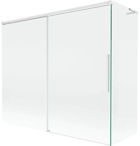 Mexen Rox L parawan nawannowy 2-skrzydłowy rozsuwany 180 + 90 x 150 cm, transparent, biały - 8C9L-180-090-20-00