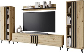 MINIO go for it, Meblościanka HURON I dąb artisan/czarny