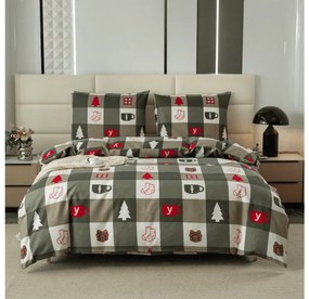 PrzytulneMieszkanie.pl PrzytulneMieszkanie.pl Pościel flanelowa z mikrofibry CHRISTMAS SOCKS zielona Rozmiar pościeli: 70 x 90 cm | 140 x 200 cm