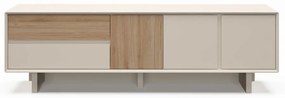 Beżowo-naturalna szafka pod TV w dekorze dębu 180x55x45 cm Carpi – Marckeric