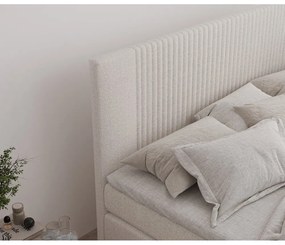 Beżowe łóżko kontynentalne ze schowkiem 140x200 cm Bergamo – Maison de Rêve