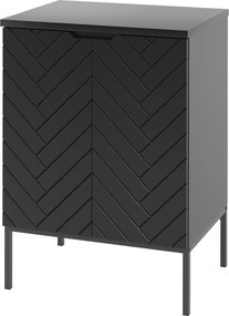 Szafka pod umywalkę nablatową Aspen 09, czarna, 60 cm - zestaw 1