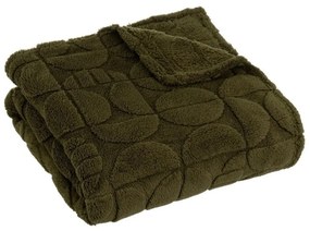 Zielony koc z mikropluszu 130x160 cm Mid Century – Casa Selección
