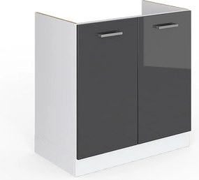 Szafka pod zlew antracyt wysoki połysk 80x46x81.6 r-line