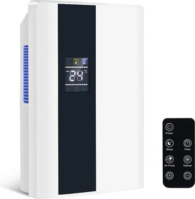 Osuszacz powietrza 2000 ml z pilotem, 24-godzinnym timerem, czyszczeniem UV i trybem uśpienia (biały)