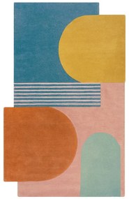 Niebieski wełniany dywan tkany ręcznie 200x290 cm Lozenge Bright Multi – Flair Rugs