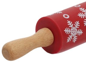 Zestaw do pieczenia dla dzieci TIVOLA, miniwałek z wzorem śnieżyek + 3 foremki