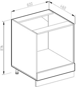Szafka kuchenna biały wysoki połysk 60x60x81.6 r-line