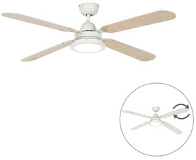 Biały Wentylator sufitowy z lampą z pilotem - Fanattic Nowoczesny Oswietlenie wewnetrzne