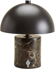 Bezprzewodowa Lampa Stołowa Led Z Żelaza I Naturalnego Kamienia Nicolas ↑25 Cm & Brązowy Marmur Emperador - Sklum