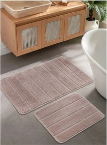 Brązowe dywaniki łazienkowe zestaw 2 szt. 50x80 cm Yeni Cizgli – Foutastic