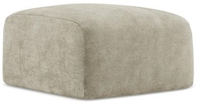 Beżowy podnóżek z tkaniny szenilowej Leila – Makamii